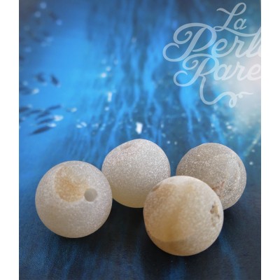 Ronde 10 - Agate naturelle givrée beige (5 pces) 